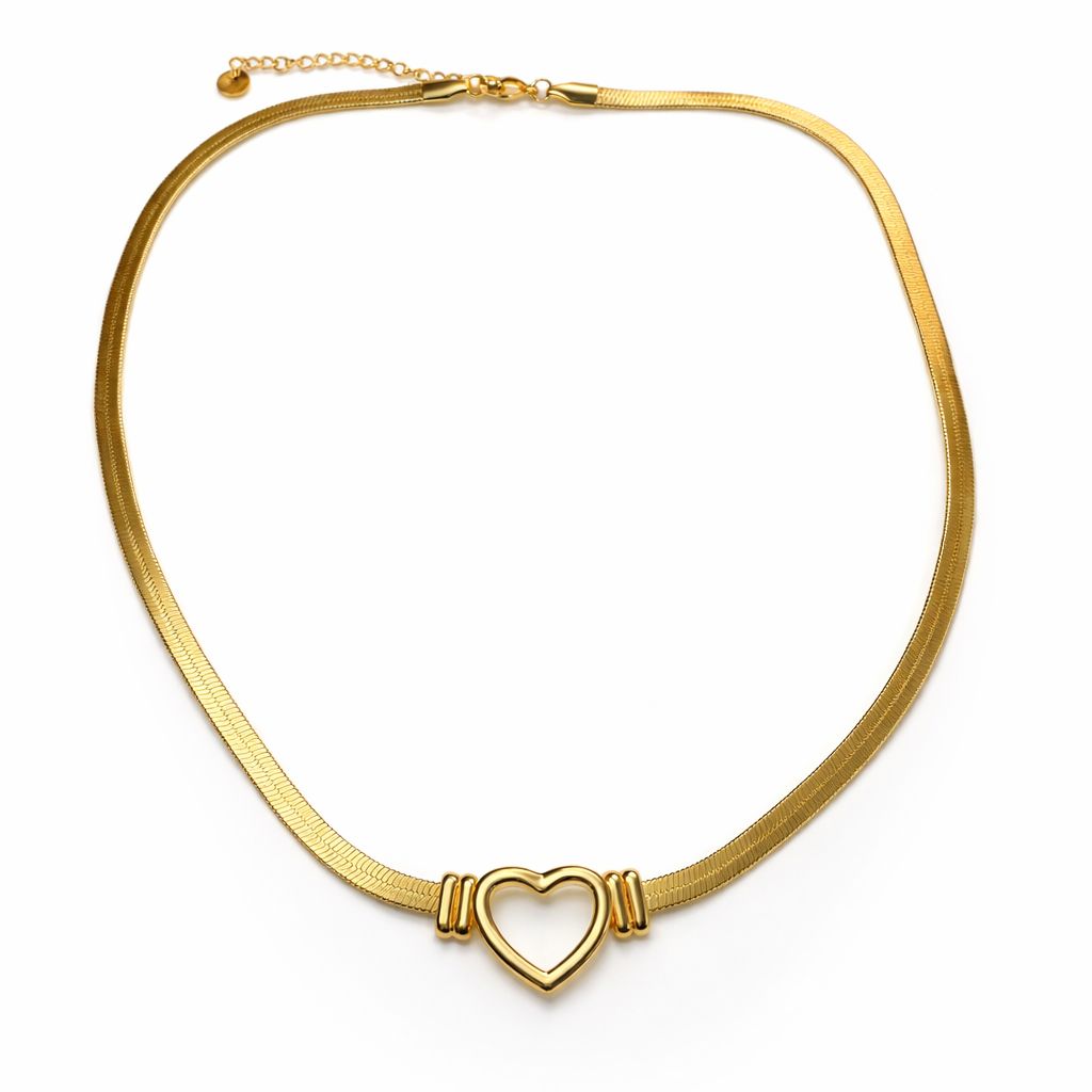 White Heart Necklace