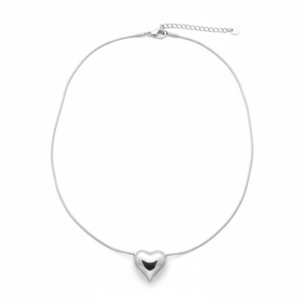 White Heart Necklace