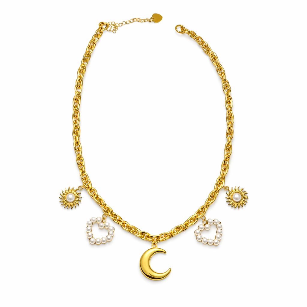 White Heart Necklace