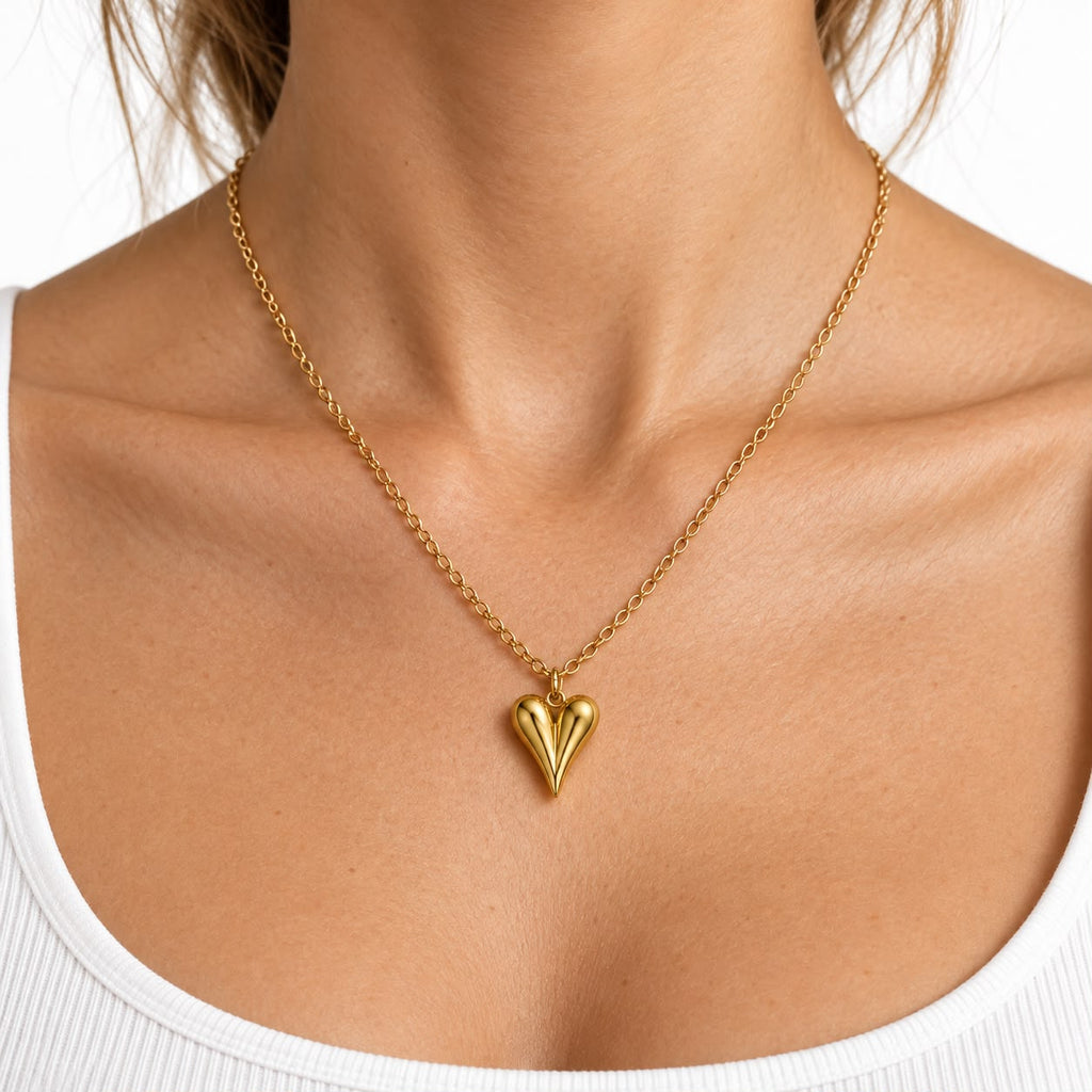White Heart Necklace