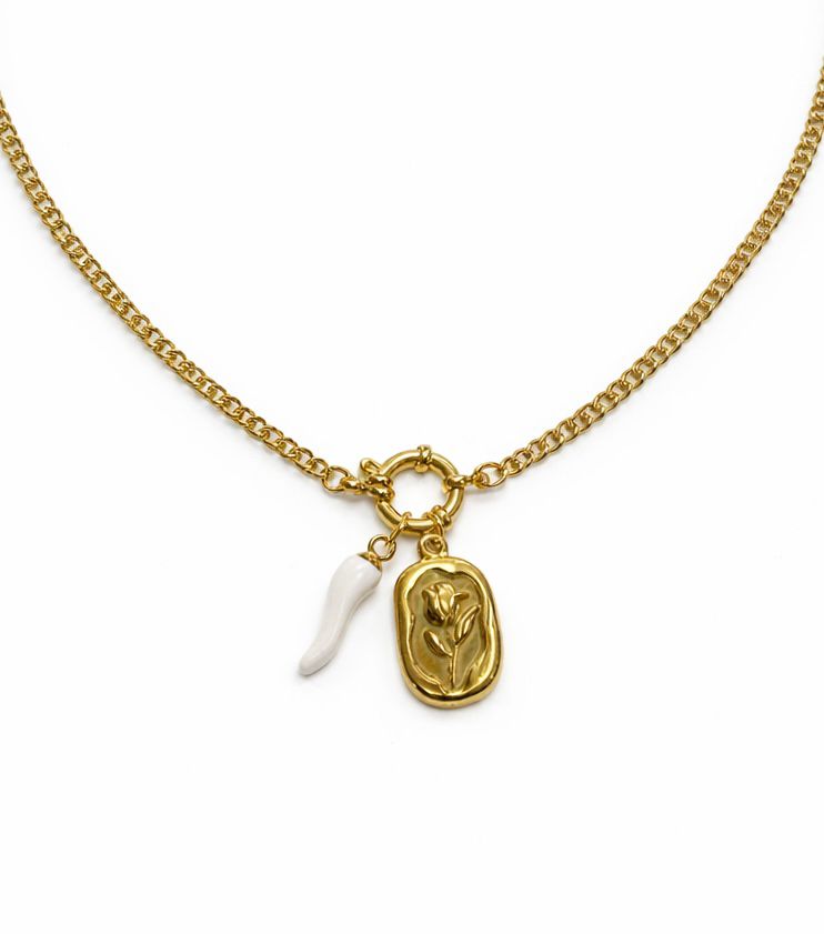 White Heart Necklace