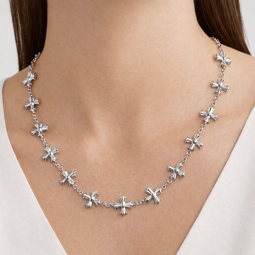 White Heart Necklace