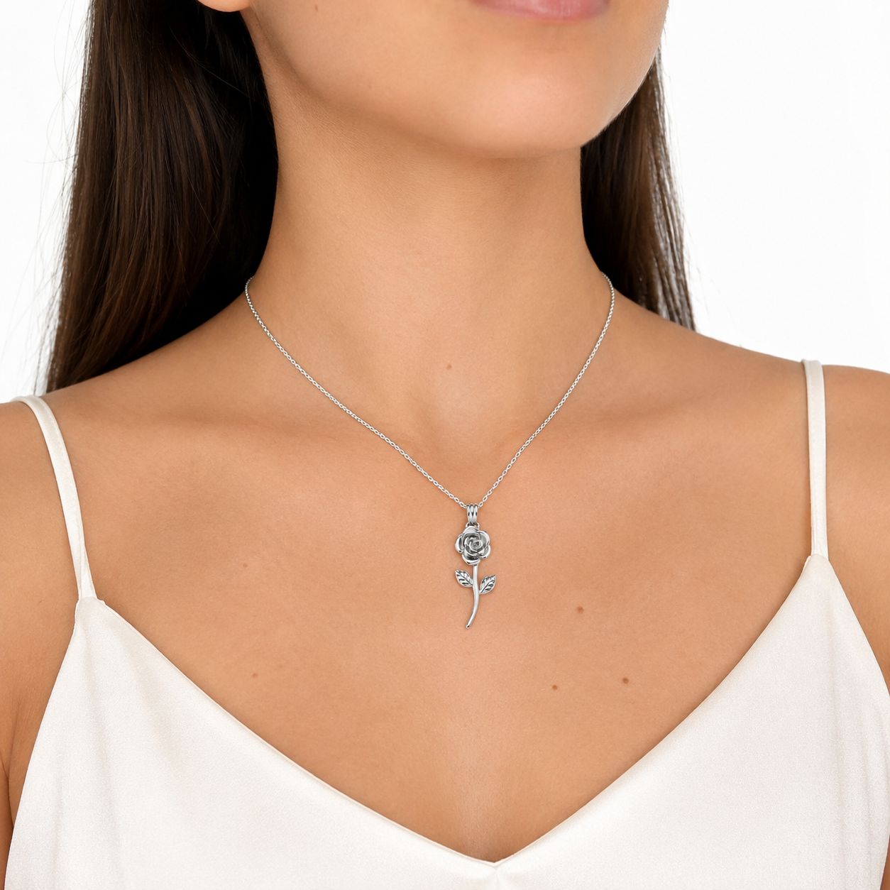 White Heart Necklace