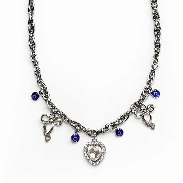 White Heart Necklace