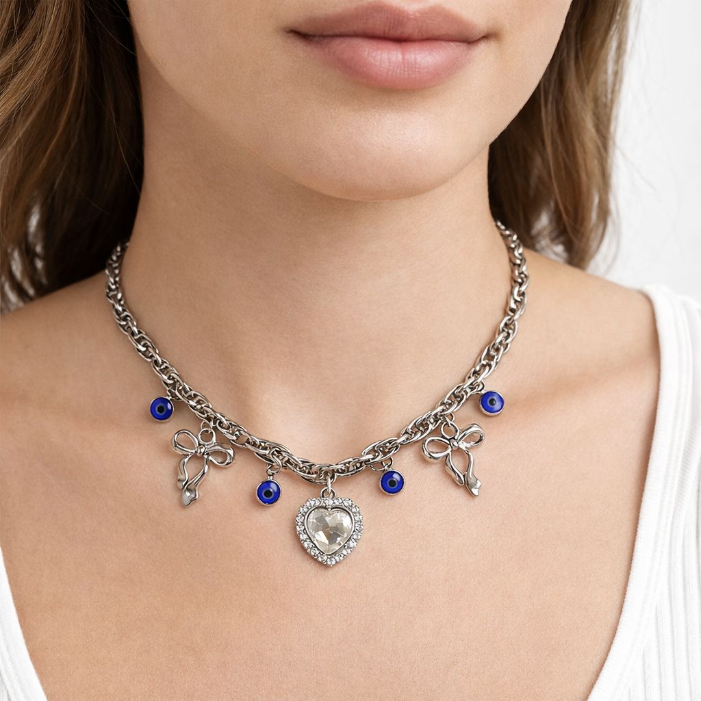 White Heart Necklace