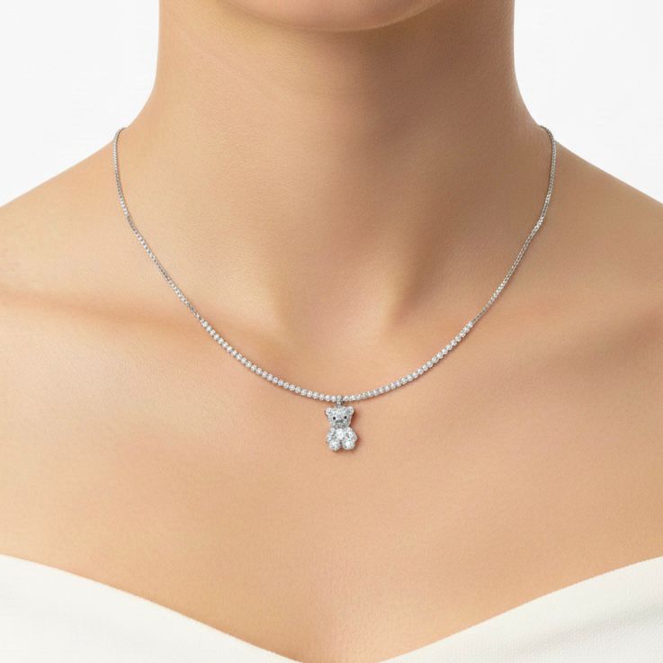 White Heart Necklace