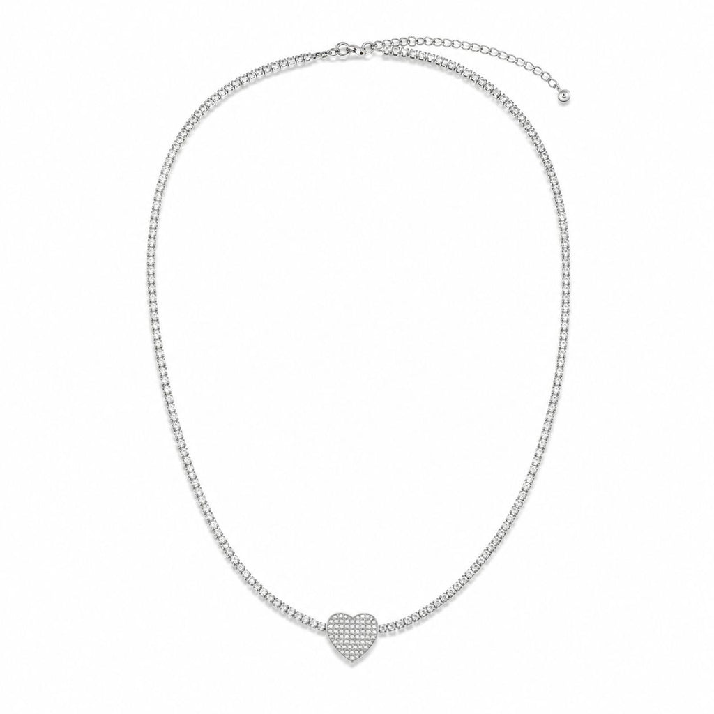 White Heart Necklace