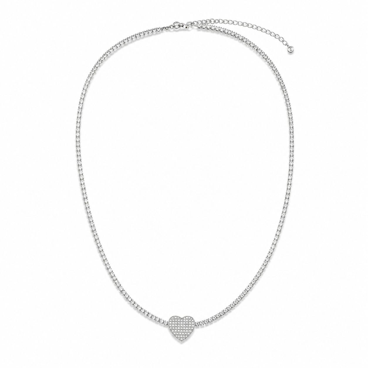 White Heart Necklace