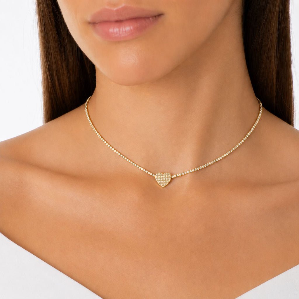 White Heart Necklace