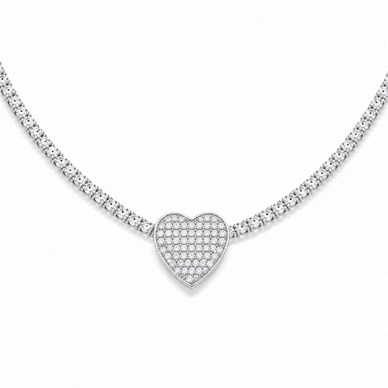 White Heart Necklace