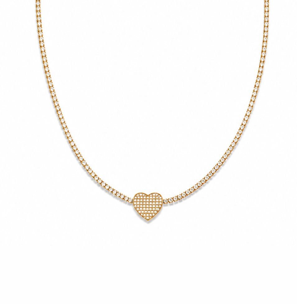 White Heart Necklace