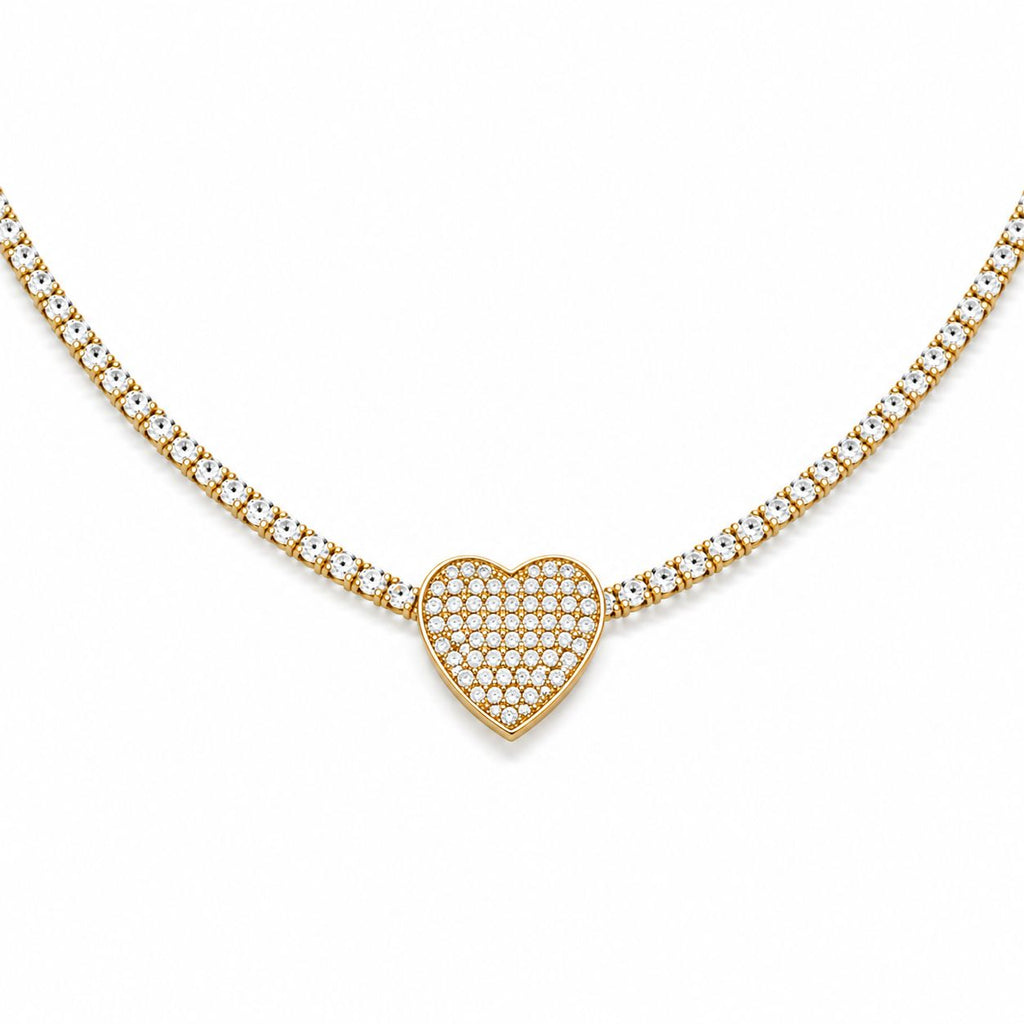 White Heart Necklace