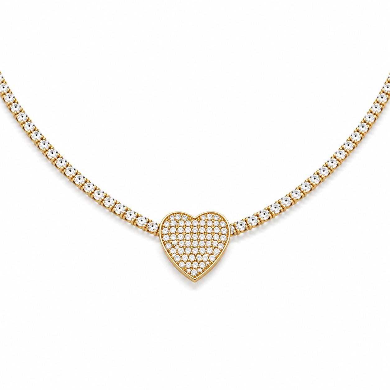 White Heart Necklace