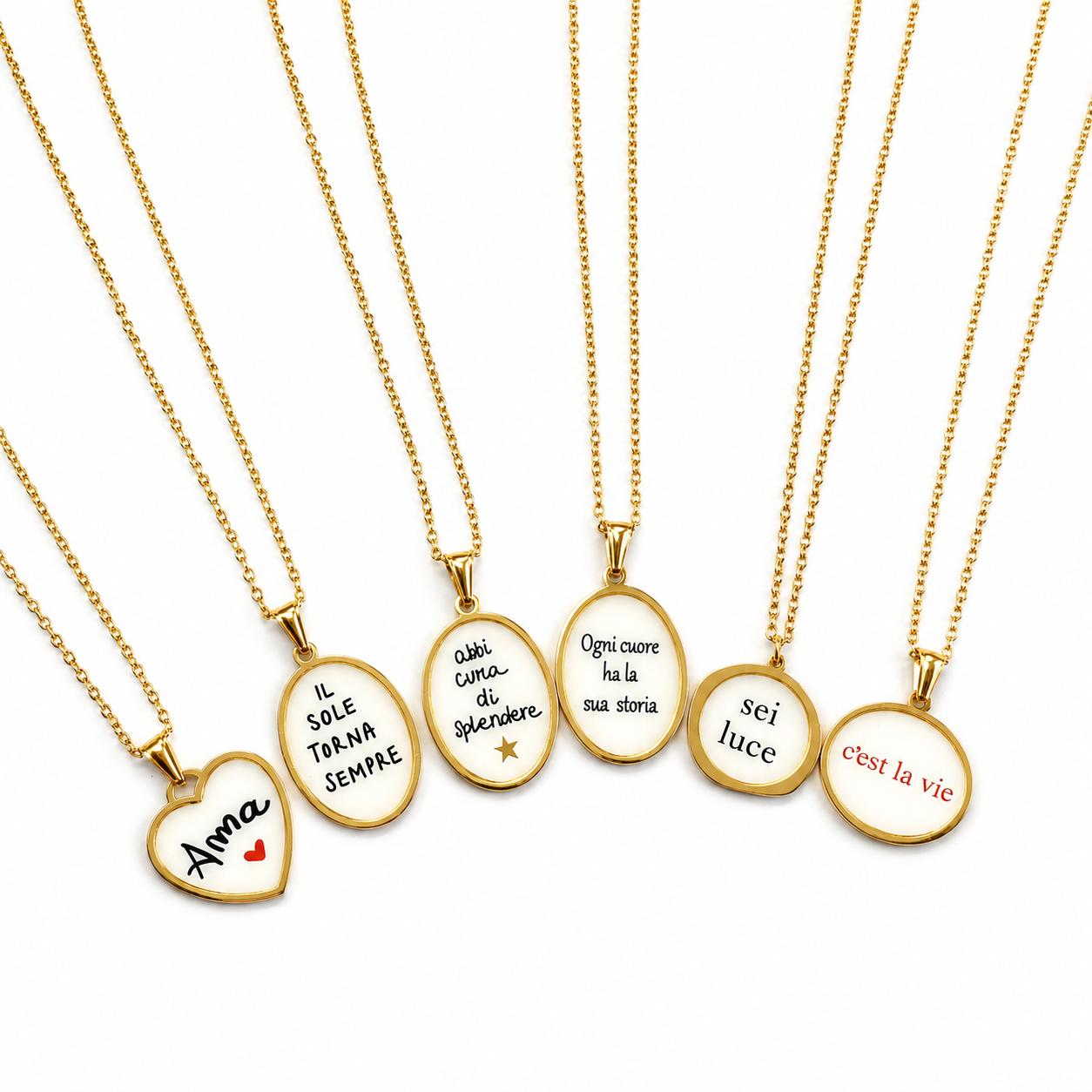 White Heart Necklace