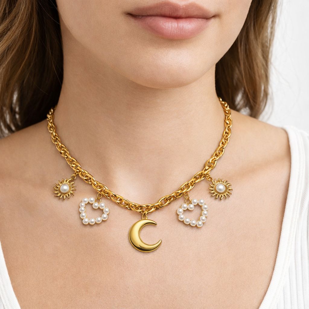 White Heart Necklace