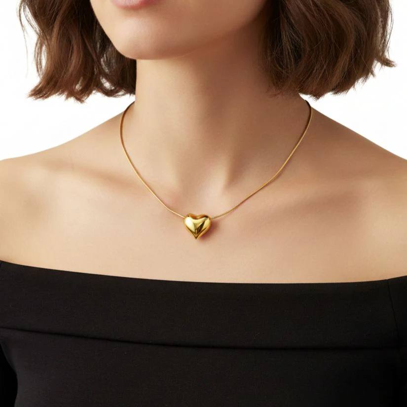 White Heart Necklace