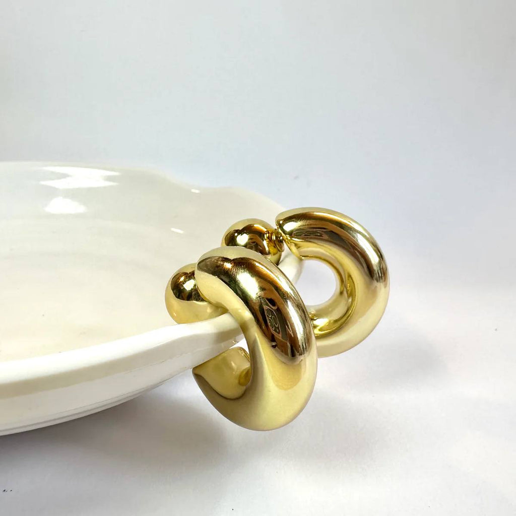 Doppelte Silberohrringe