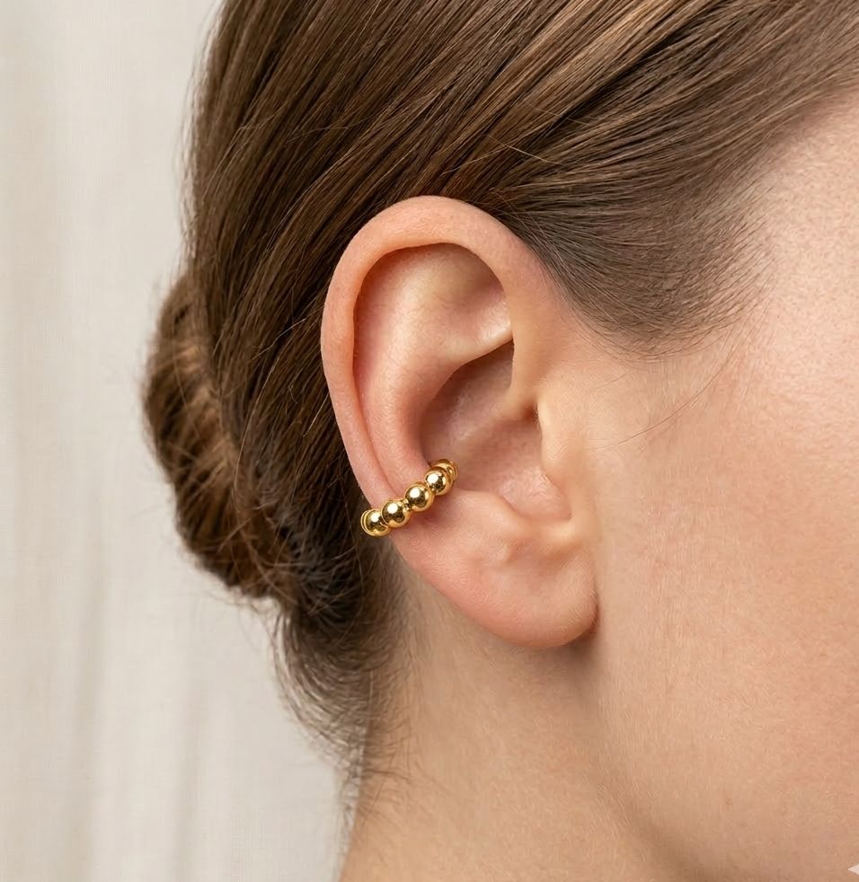 Gold gestreifter Ohrring