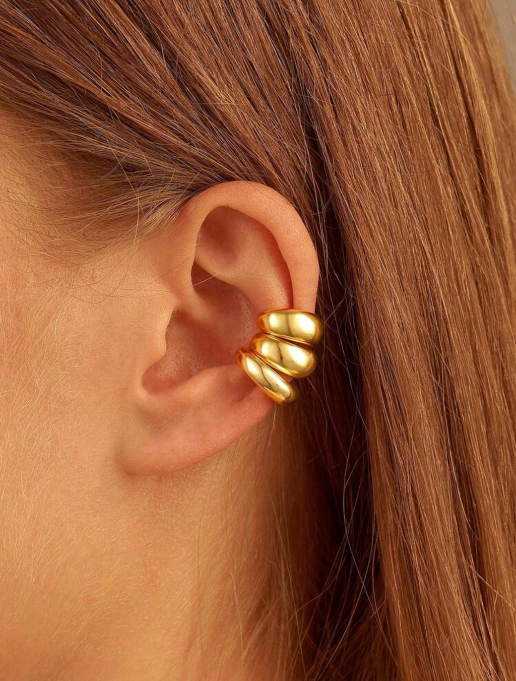 Gold gestreifter Ohrring