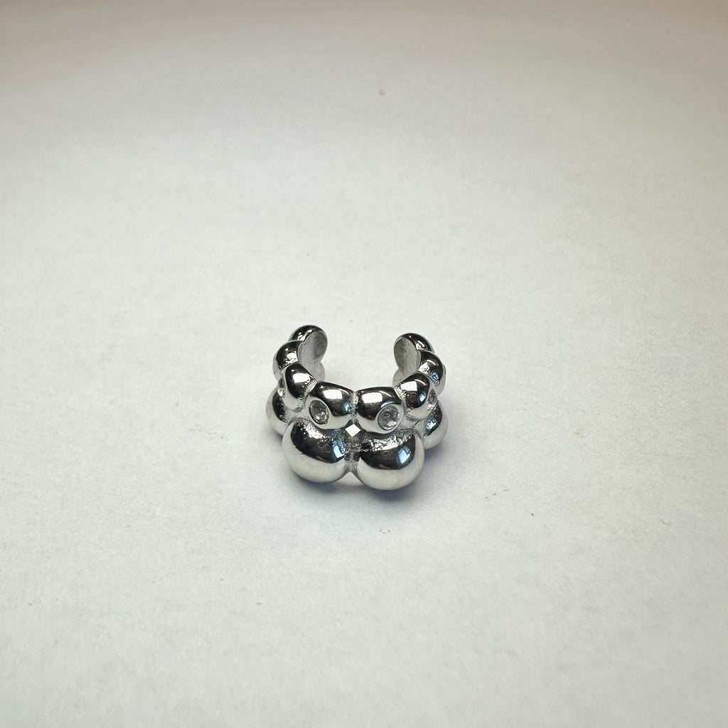 EarCuff Bubble Zirconato Argento