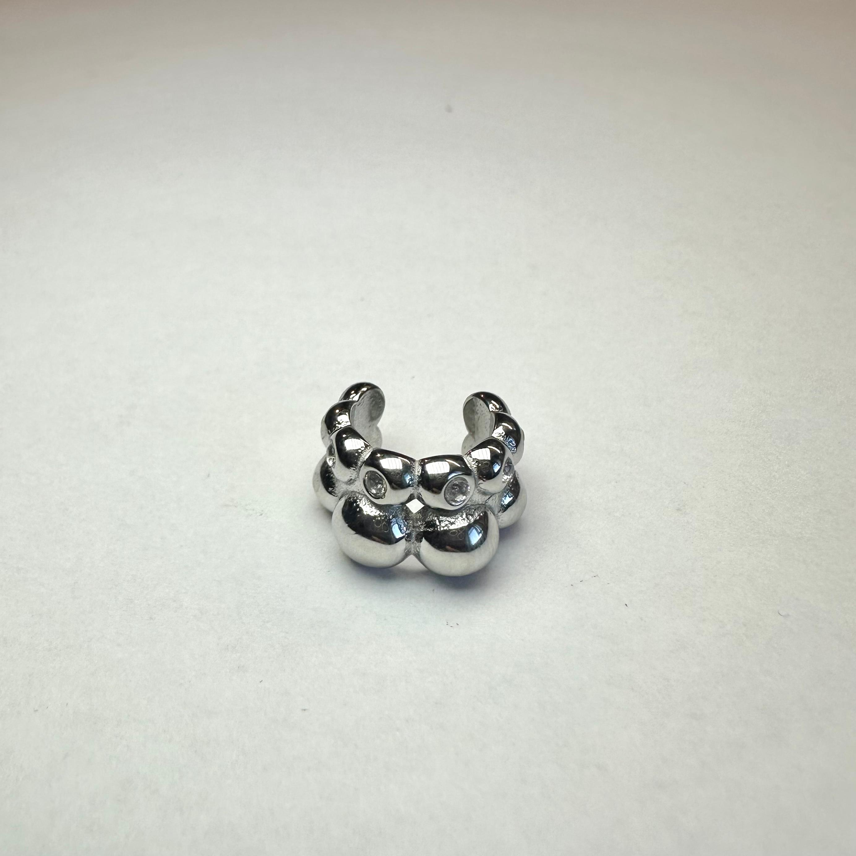 EarCuff Bubble Zirconato Argento