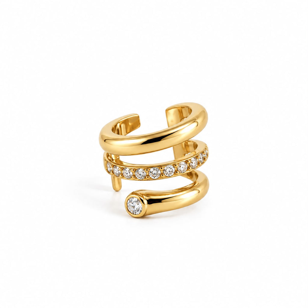 Gold gestreifter Ohrring