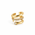 Gold gestreifter Ohrring