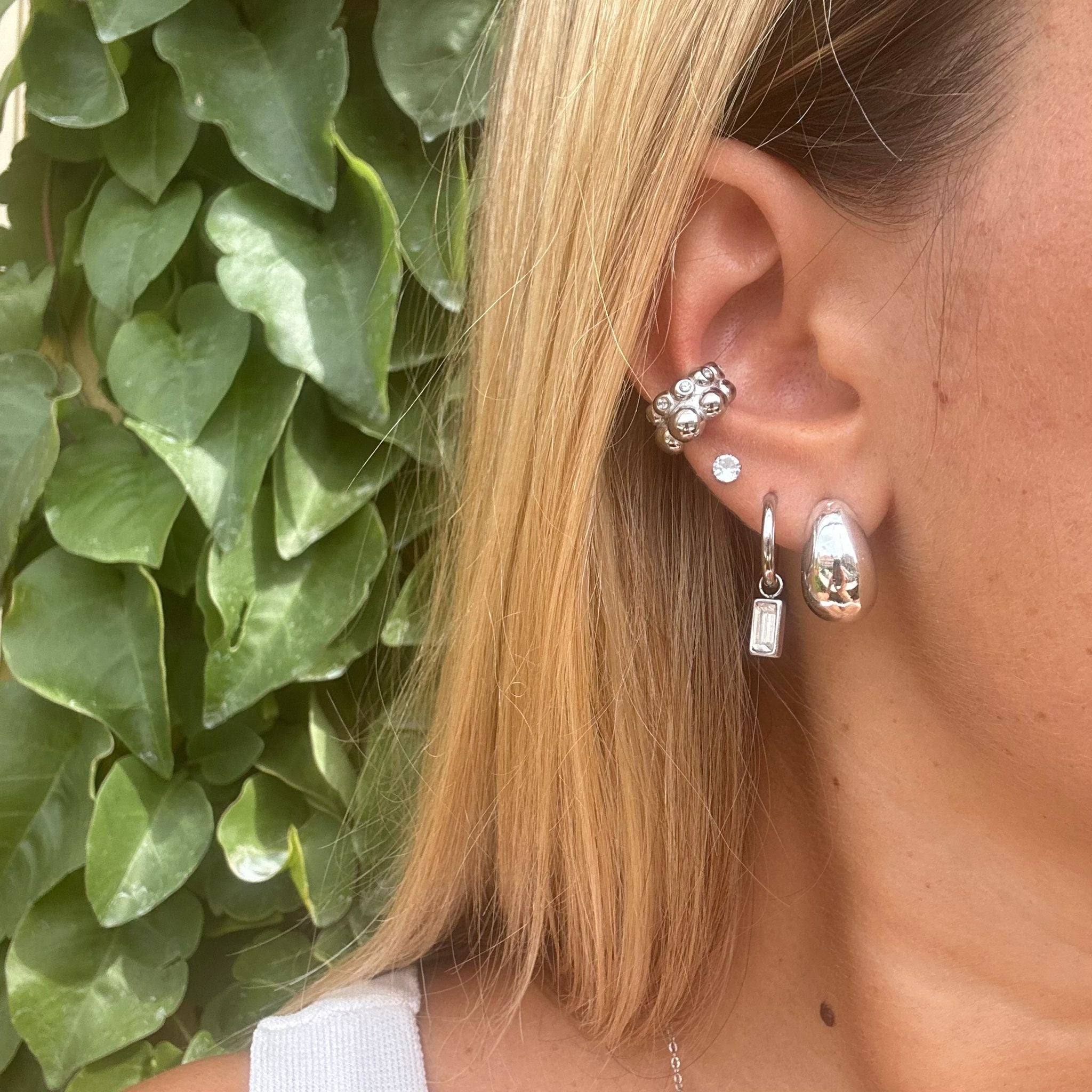 EarCuff Bubble Zirconato Argento