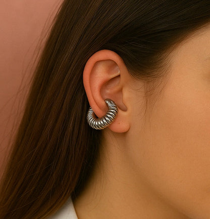 EarCuff Rigato Argento