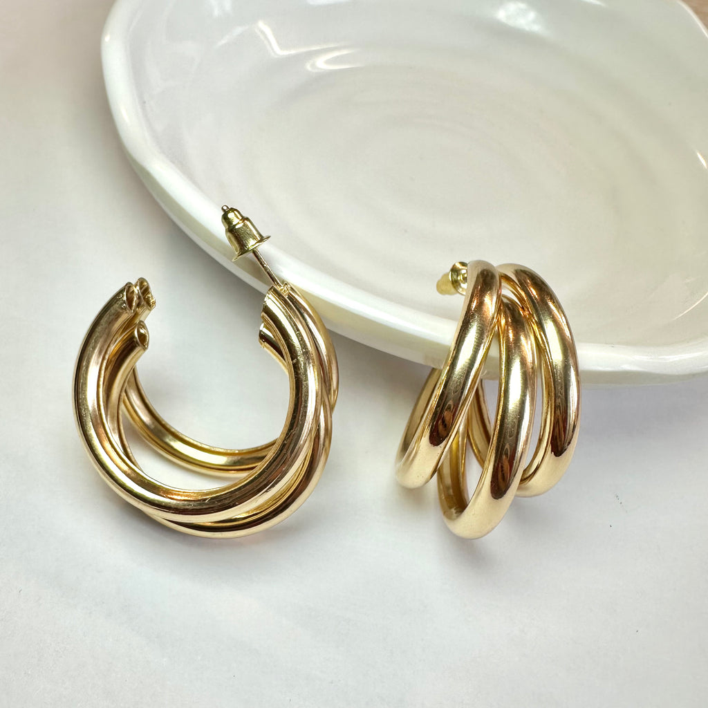 Orecchini Triple Big Oro
