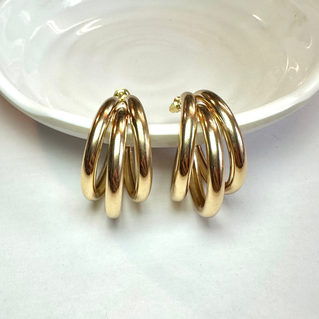Orecchini Triple Big Oro