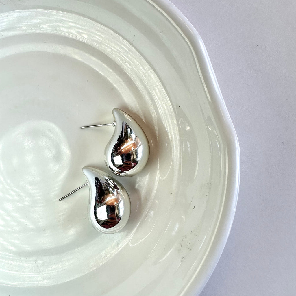 Silver drop earrings