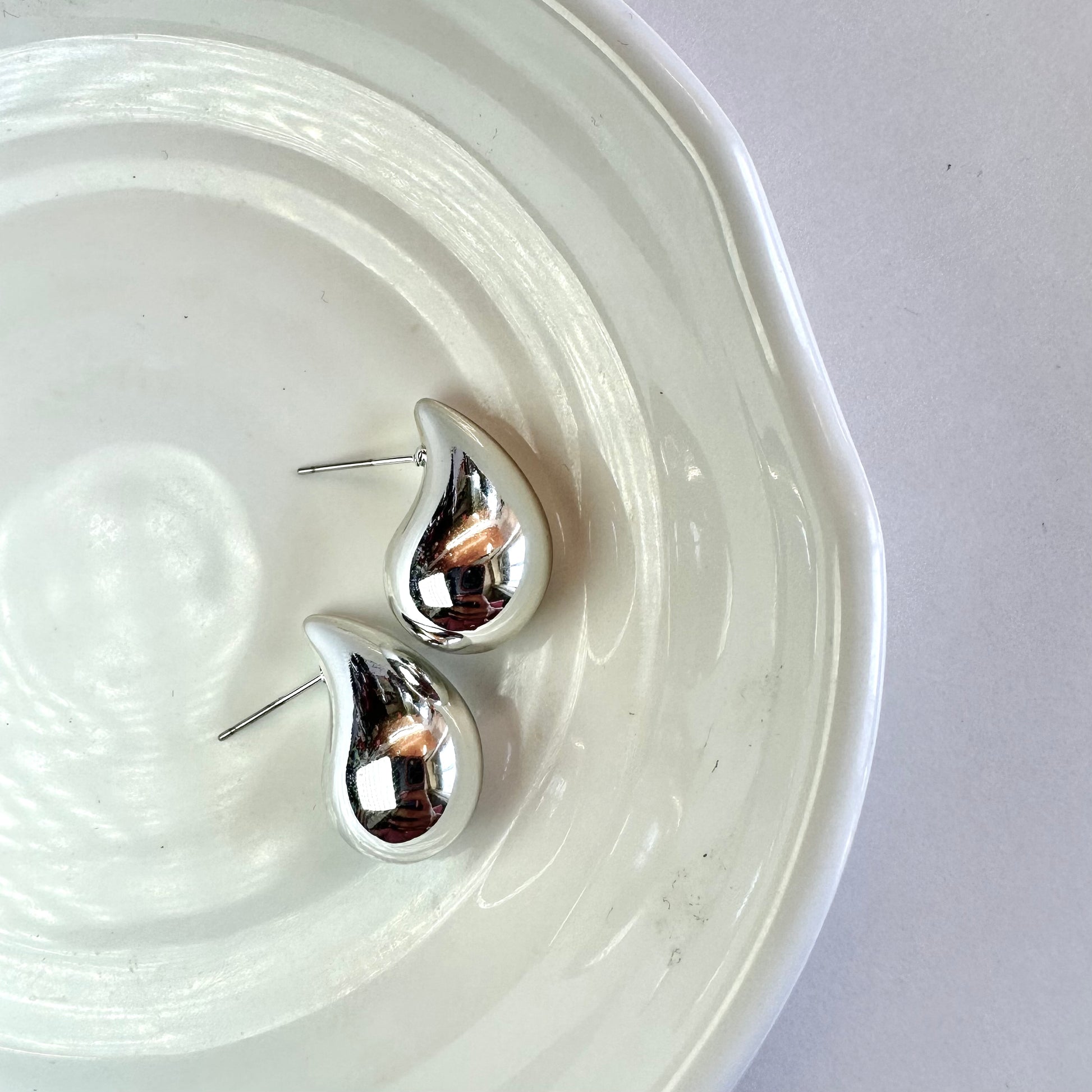 Silver drop earrings