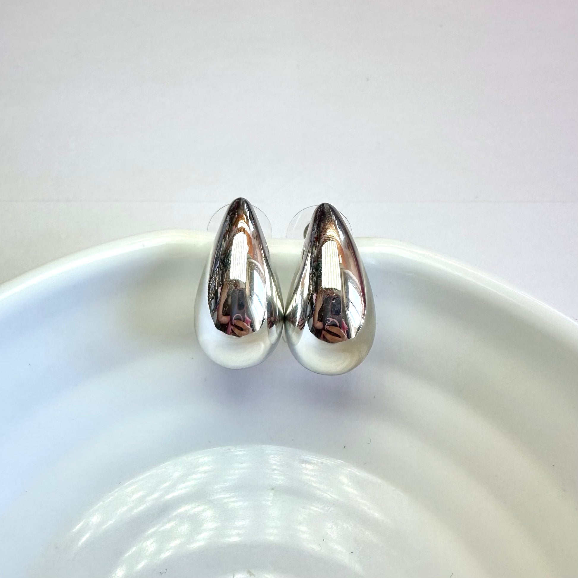 Silver drop earrings