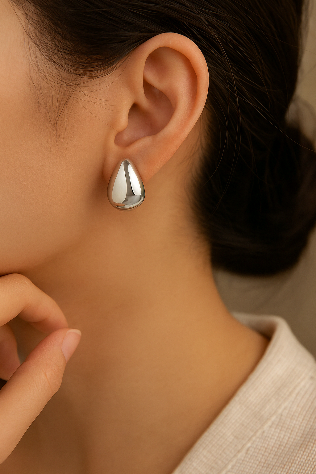 Silver drop earrings