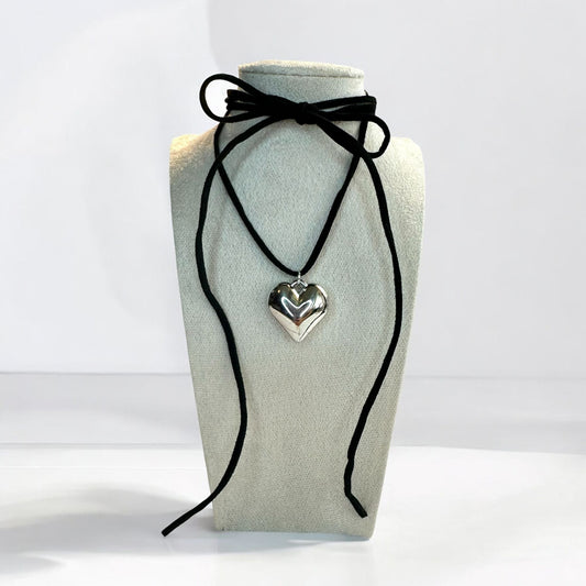 Collana Choker Heart Argento