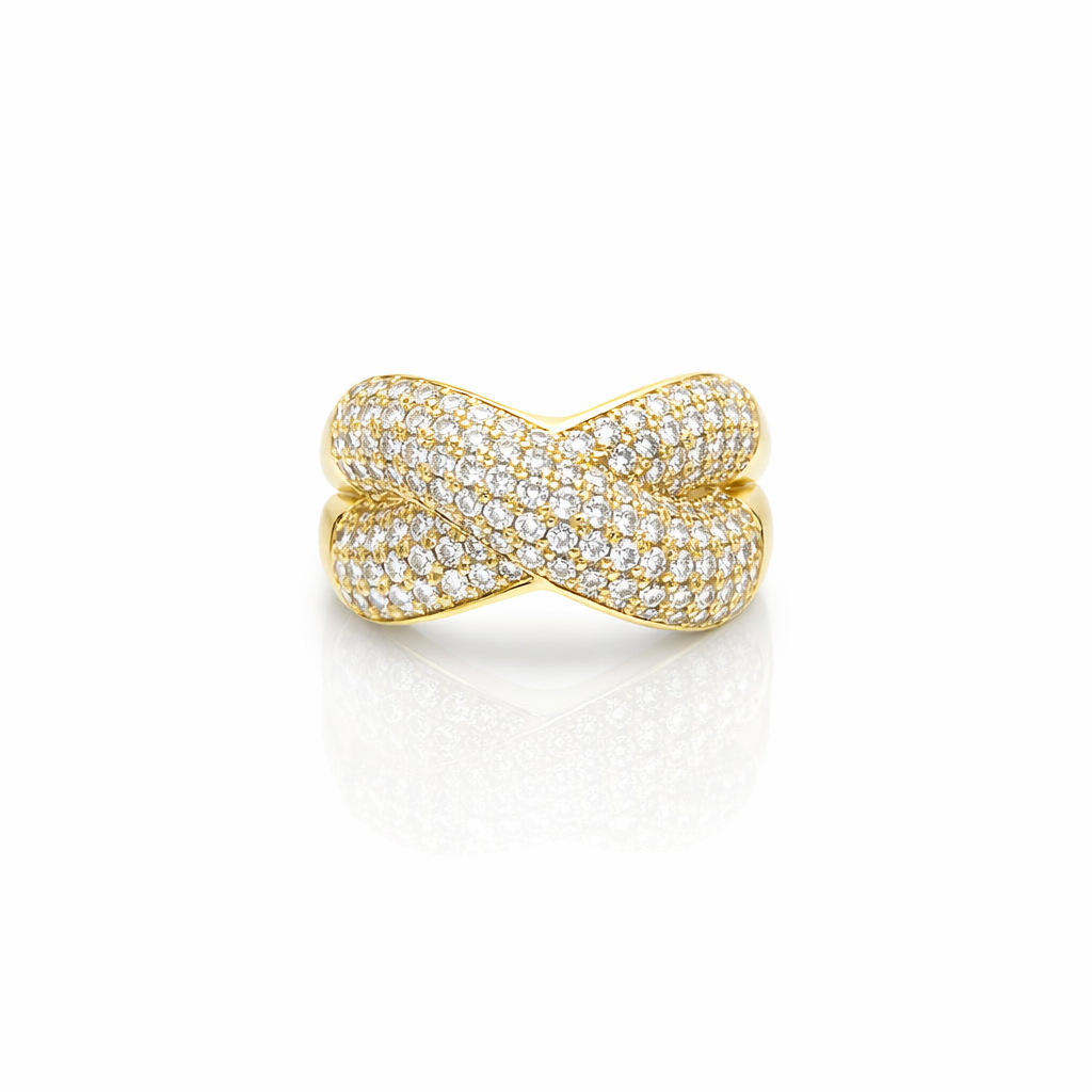 Anello Incrocio Pavè