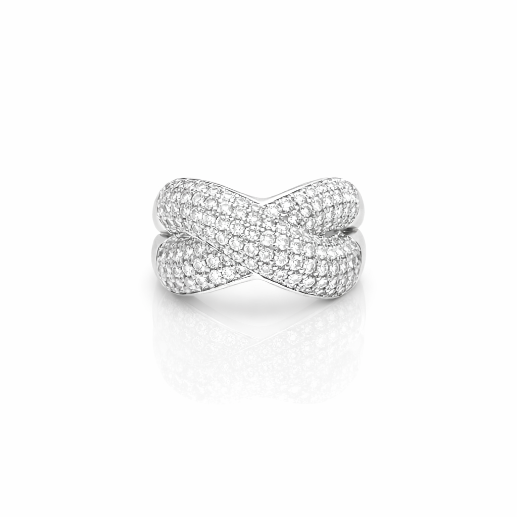 Anello Incrocio Pavè