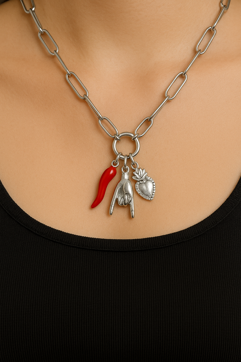 Collana Charm Fortuna Argento