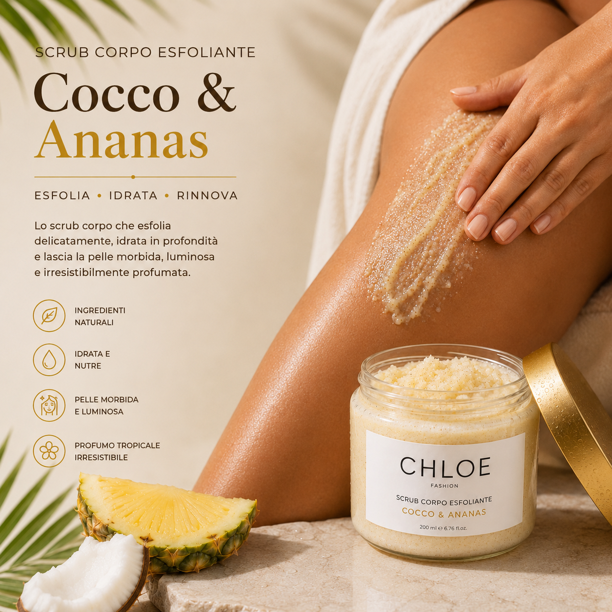 Scrub Corpo Esfoliante Cocco E Ananas