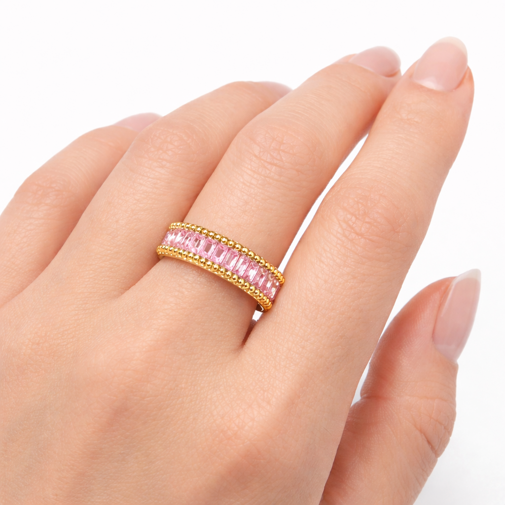 Anello Baguette Rosa