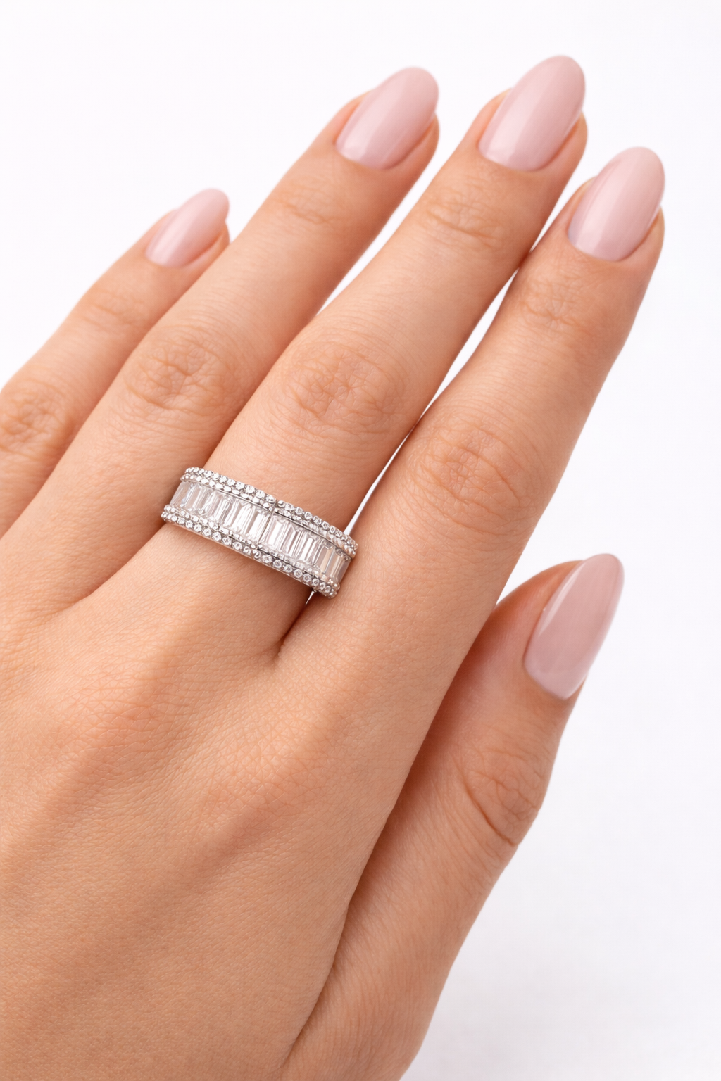 Anello Baguette Bianco