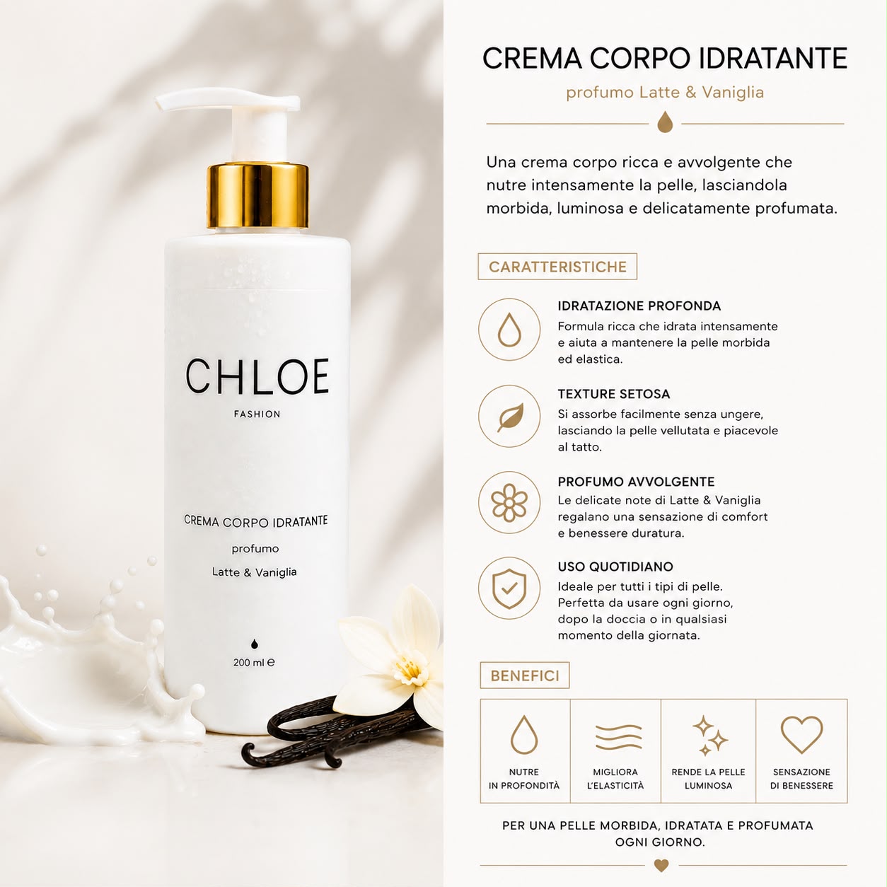 Crema Corpo Latte e Vaniglia