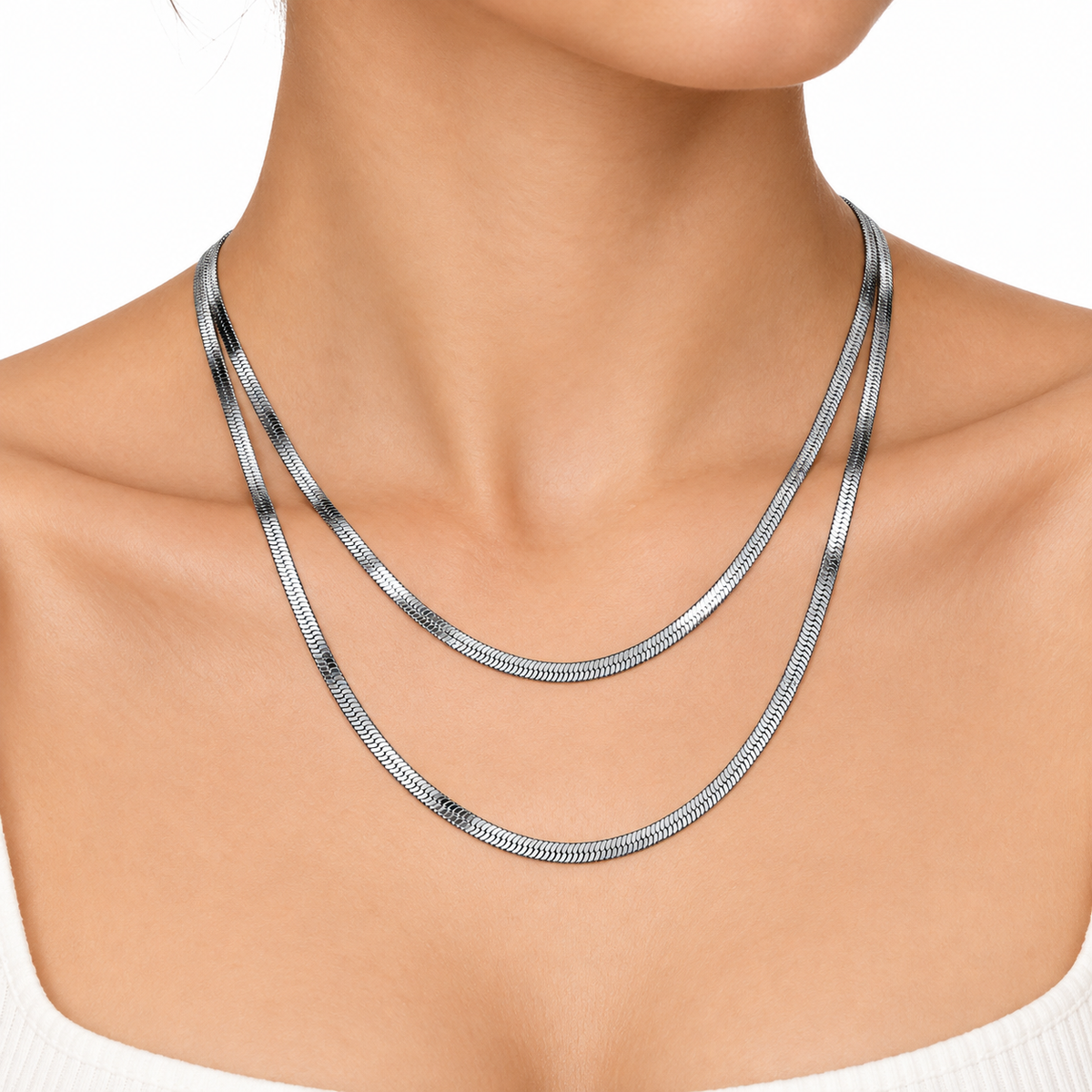 White Heart Necklace