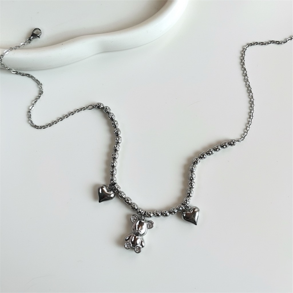 Collana Orsacchiotto Sonaglio Argento