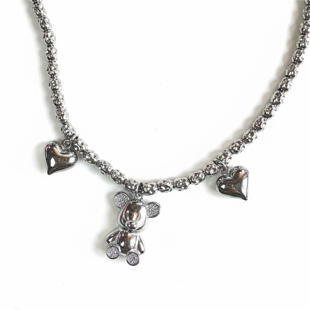 Collana Orsacchiotto Sonaglio Argento