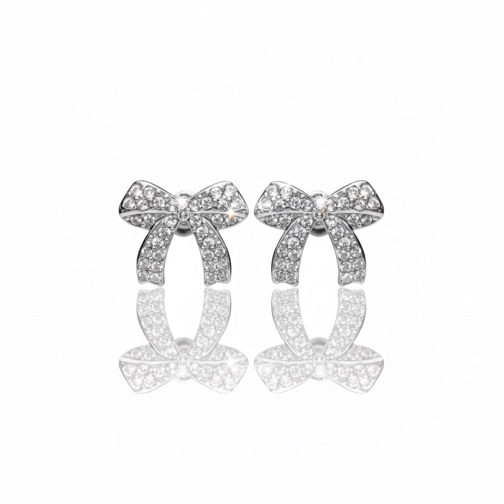 Orecchini Fiocco Zirconati Argento