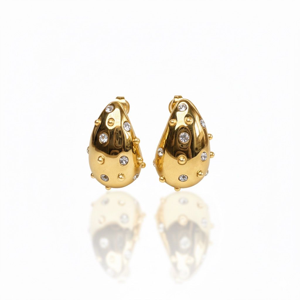 Orecchini Goccia Zirconi Oro