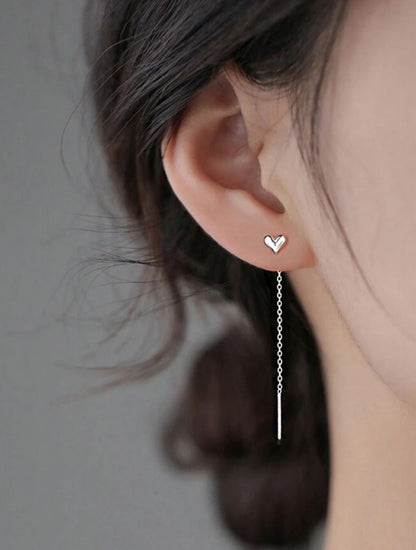 Orecchini Sali Scendi Cuore Argento