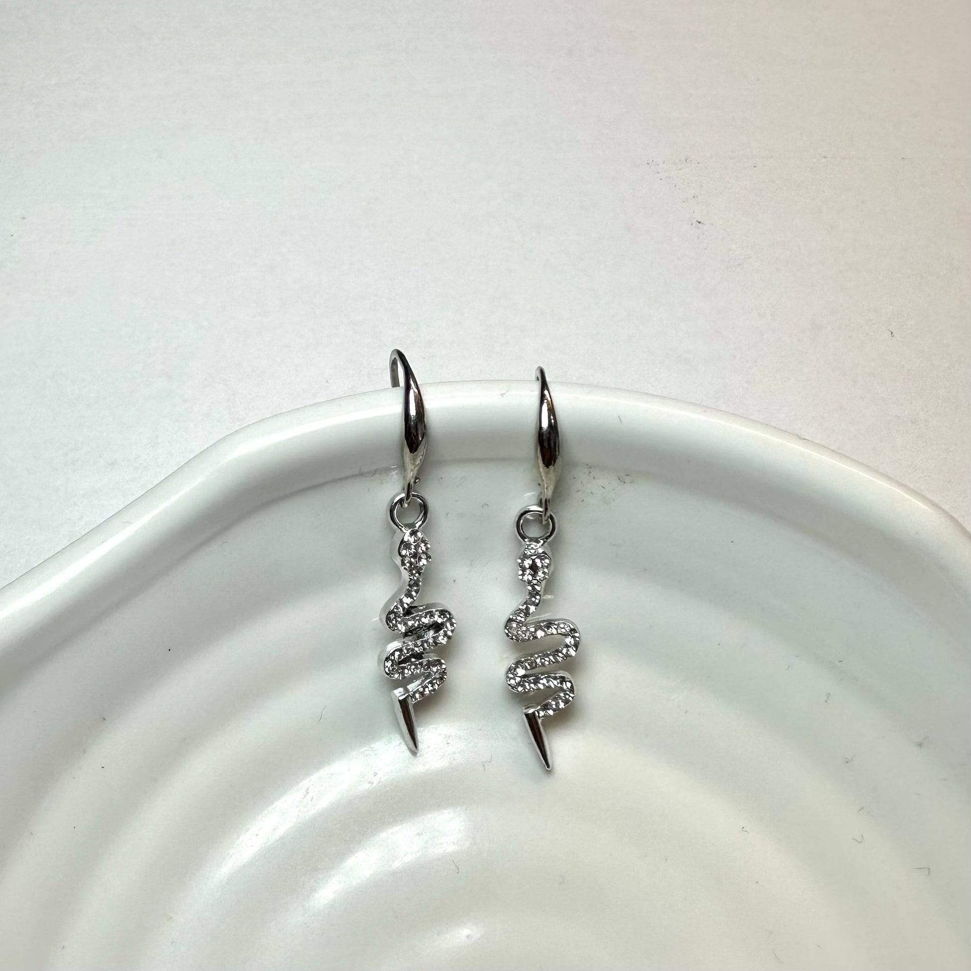 Orecchini Snake Zirconati Argento